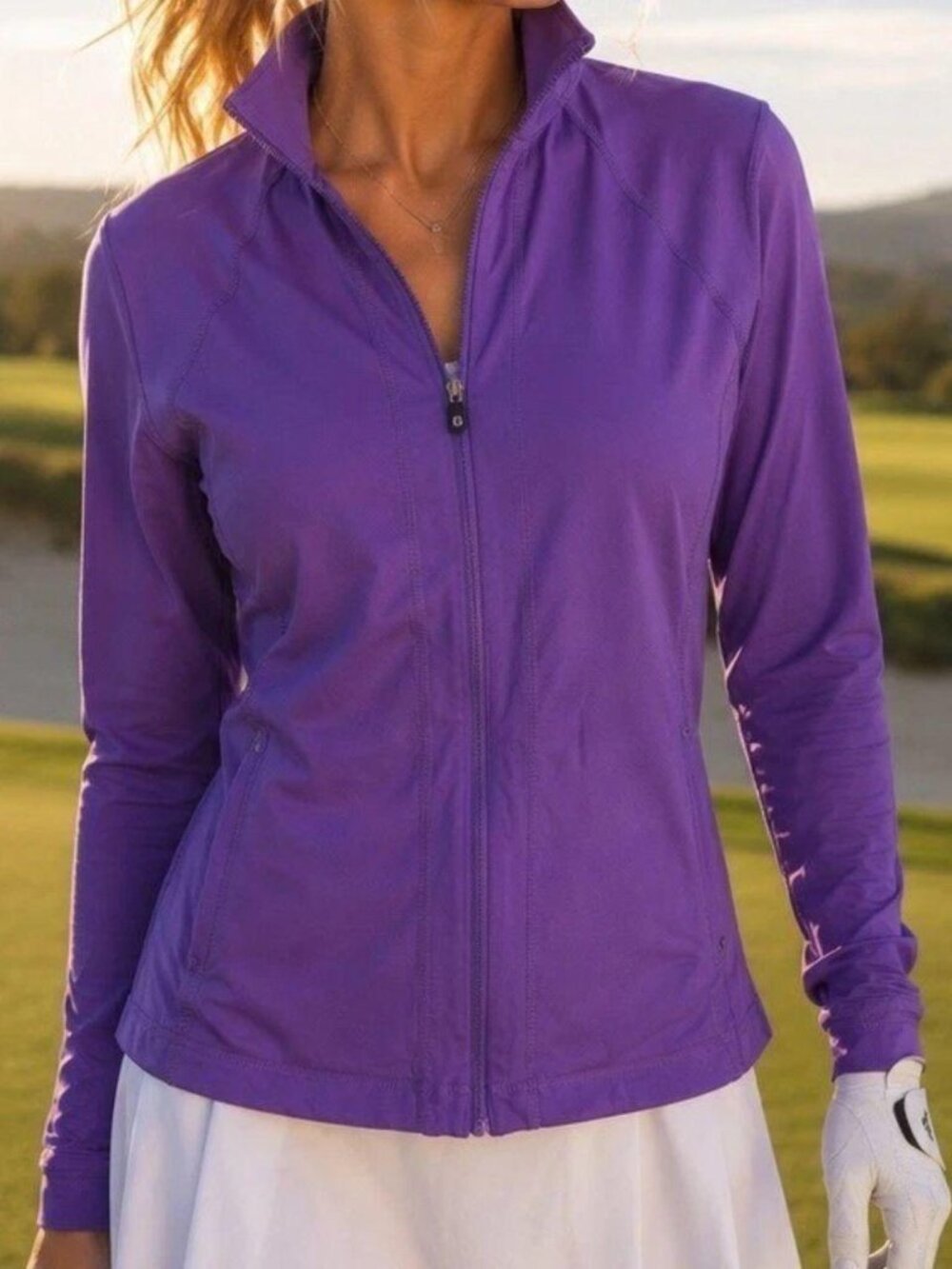 FootJoy NWT Women's XL Violet Full Zip Performace Mock Neck.